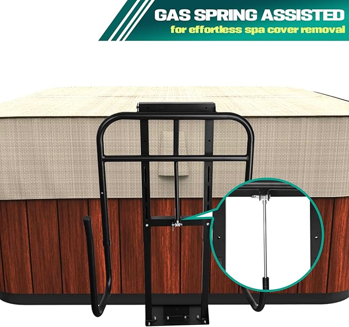 Hot Tub Cover Lift, Spa Cover Lifts Heavy Duty Cover Hydraulic Lifter Universal Assist Hot Tub Cover Lifter Removal System Reinforced Brackets Easy Assemble Fits Various Spas & Hot Tubs