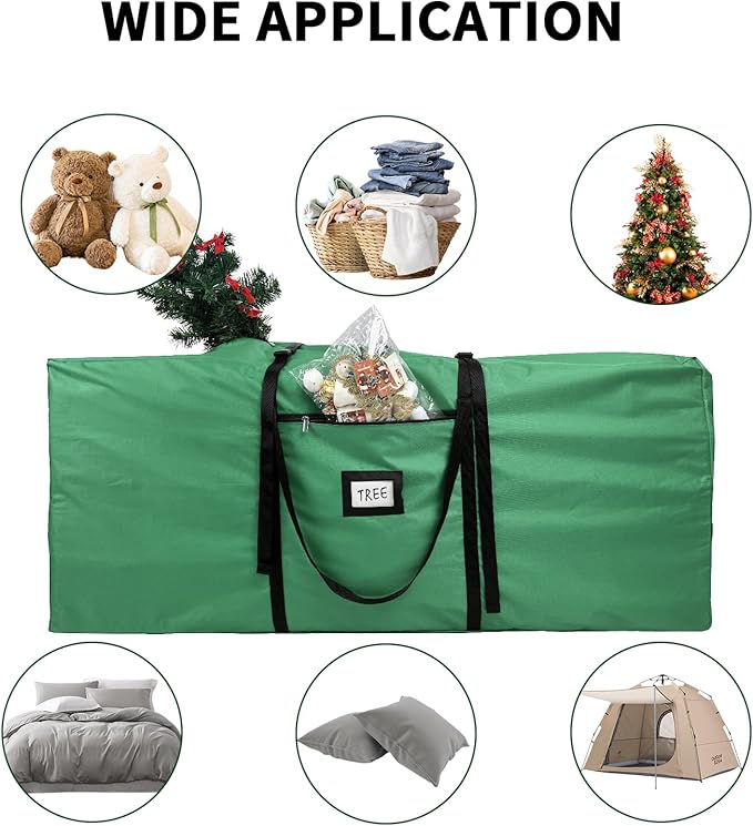 Christmas Tree Storage Bag Extra Large Waterproof Heavy Duty Storage Containers, Fits Up to Tall 7.5 ft Xmas Artificial Tree, 600D Oxford Xmas Holiday Tree Bag with Reinforced Handles Dual Zipper