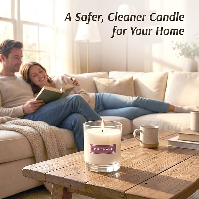 RŌM Luxury Scented Candles for Home, KOH Chang - Soy Wax 9oz, Jar Soy Candles for Home Scented Aromatherapy, Christmas Gift for Women, 60 Hours Burn Time