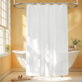 Seenus 60''W Waterproof Fabric Shower Curtain Liner with 3 Large Magnets, 60 x 84 Inch Washable Cloth Shower Liner Extra Long, White Lightweight Tall Bathroom Curtain for Walkin Shower