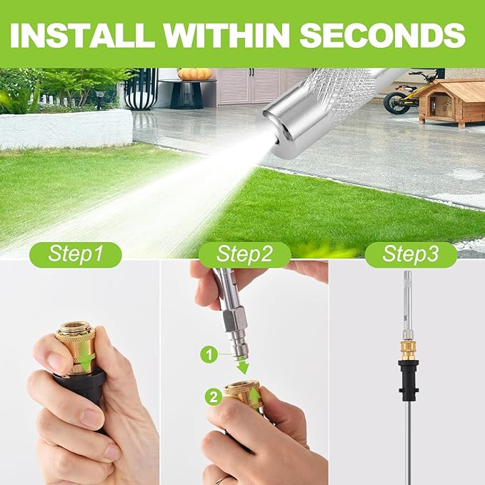 Ciunura Pressure Washer Long Range Chemical Soap Nozzle, Premium Ladder Saver Shooter Tip for 1700-6000 PSI, 3-7GPM Pressure Washer, with 1/4 inches Quick Connect, Up-to 40ft