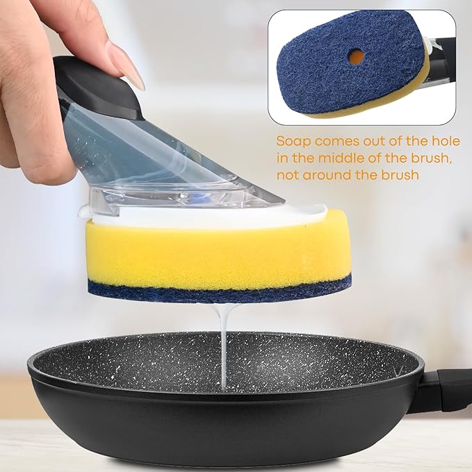 Sponge Brush Refills for OXO Soap Dispensing Dish Brush - 8 Pack Dish Cleaning Soap Dispensing Head Replacement for Scrubber