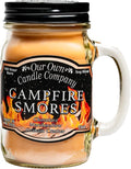 Our Own Candle Company Campfire S’Mores Scented Candle, Mason Jar, 13oz, Long Lasting 100 Hour Burn, Fall & Holiday Gift
