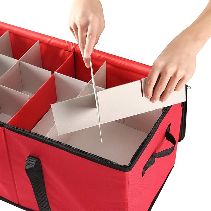 Sattiyrch Christmas Ornament Storage Box,Box Contributes Slots for 54 Holiday Ornaments 4 Inches