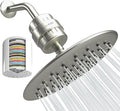 SparkPod Luxury Filtered Shower Head Set 23 Stage Shower Filter - Reduces Chlorine and Heavy Metals - High Pressure Showerhead Filter (9.5" Round, Elegant Brushed Nickel)