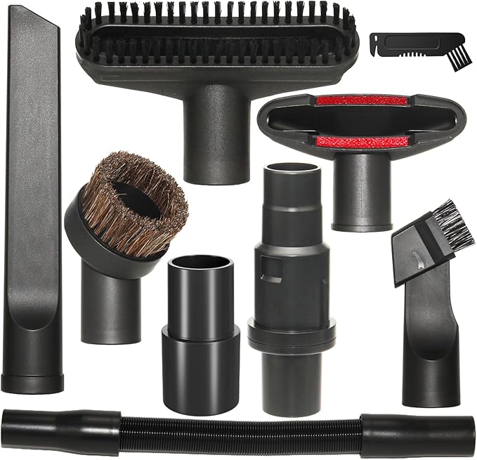 Kodahome Vacuum Attachments Compatible with Shark Corded Vacuums, Navigator NV350 NV360 Rotator NV501 Rocket HV300 Stratos..., 1 1/4" Accessories with Hose Adapters (Car Detailing Kit A)