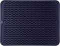 MicoYang Silicone Dish Drying Mat for Multiple Usage,Easy clean,Eco-friendly,Heat-resistant Silicone Mat for Kitchen Counter or Sink,Refrigerator or drawer liner Navy Blue L 16 inches x 12 inches
