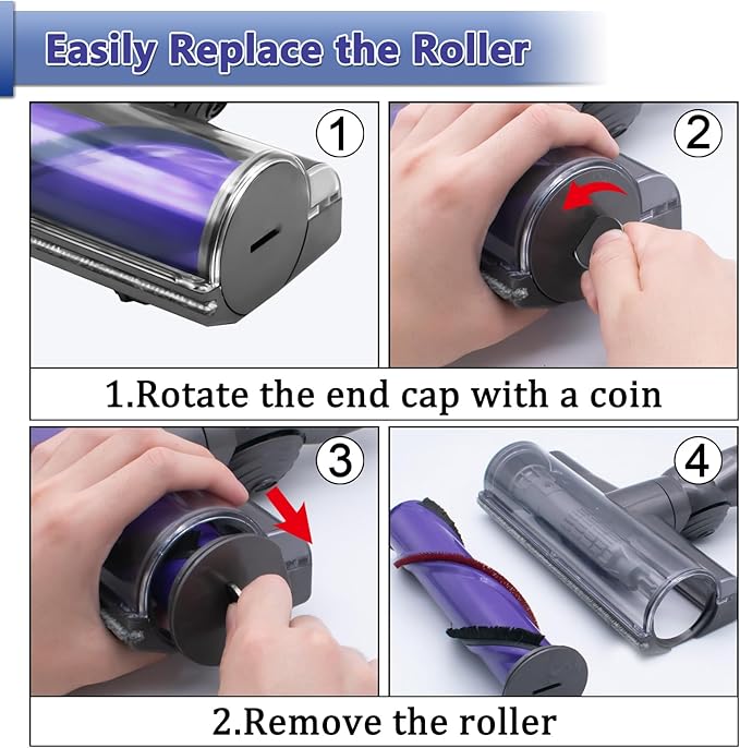 Garbage fighter Quick-Release Vacuum Attachments Cleaner for Dyson V12 Detect Slim Cleaner Replacement Part Electric Head for Hardwood Floor Carpets
