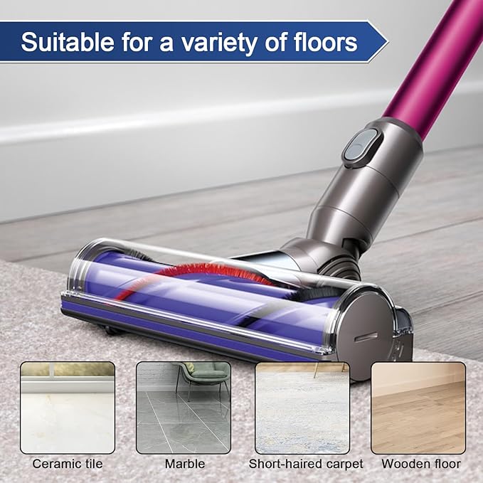 Garbage fighter Vacuum Attachments Quick-Release Motorhead Cleaner for Dyson V6 DC58 DC59 DC61 DC62 DC72 DC74 Models Cleaner SV04 SV06 SV09 Replacement Part Electric Head for Hardwood Floor Carpets
