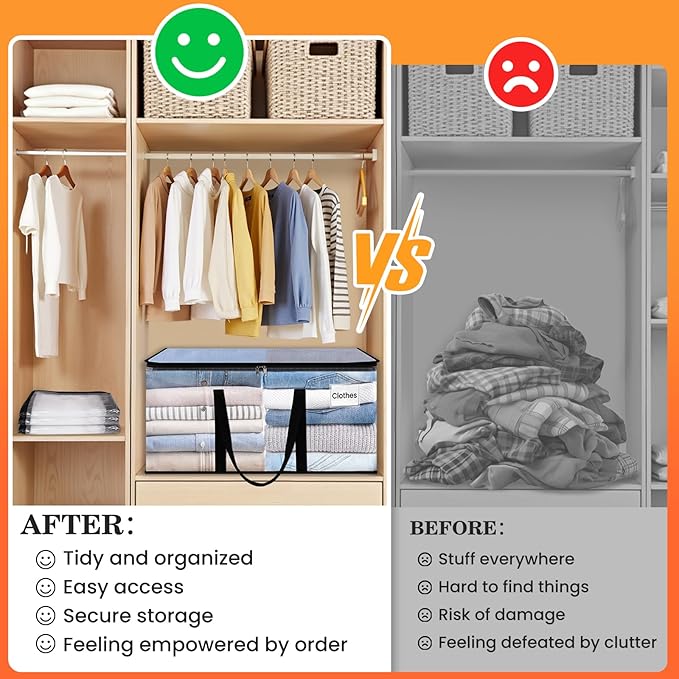 Extra Large Heavy Duty Moving Bags, Storage Bags with Strong Zippers & Handles, Packing Bags for Moving Essentials, Ideal Storage Tote for Home, Dorm & Storage Solutions, 76L-10 Packs, Clear