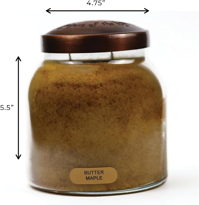 A Cheerful Giver - Butter Maple - 34oz Papa Scented Candle Jar with Lid - Keepers of the Light - 155 Hours of Burn Time, Gift for Women, Brown