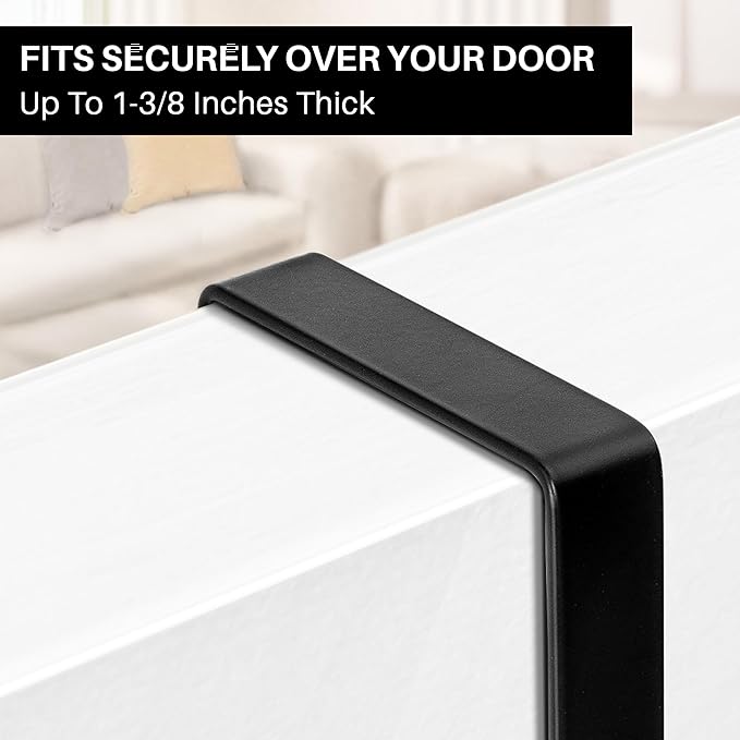 LYNK Professional® Home™ Over The Door Hooks - 18 Hook Over The Door Hanger - Over Door Coat Rack - Hanging Towels or Clothes - Bathroom, Bedroom or Laundry Room - Lifetime Ltd. Warranty – Black
