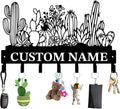 Personalized Custom Name Cactus Wall Keys Hooks,Metal Cactus Art Clothes Hooks,Metal Cactus Lover Wall Home Storage Decorative,For Front Door, Hallway, Kitchen, Bedroom,Keys,Hats (Style D)