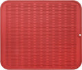 MicoYang Silicone Dish Drying Mat for Multiple Usage,Easy clean,Eco-friendly,Heat-resistant Silicone Mat for Kitchen Counter or Sink,Refrigerator or Drawer Liner Red 2XL 24 inches x 18 inches