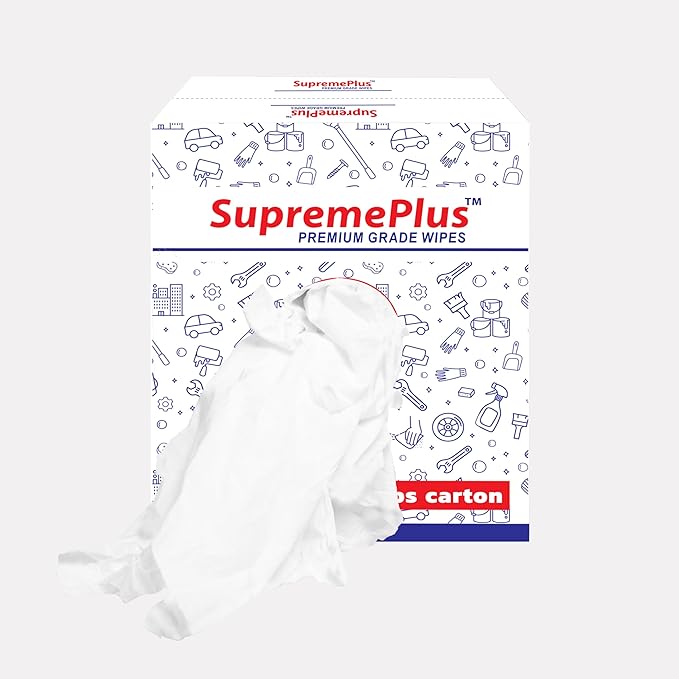 Premium White T-Shirt Cleaning Rags (25 lbs. Box) – White Cotton Rag for Cleaning, Staining, Painting, Oil, Grease & Dust Removal – Shop Rags Bulk for Multipurpose use