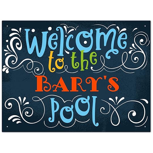 Custom Pool Sign, Welcome to The Pool Fun Colors for Pool Décor Sign, 18x24 Inches, Rust Free .063 Aluminum, Fade Resistant, Made in USA by Sigo Signs