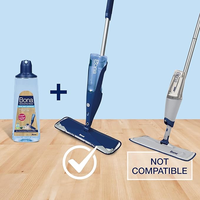 Bona Hardwood Floor Cleaner Spray Mop Cartridge - 34 fl oz - Unscented - Refillable - Residue-Free Floor Cleaning Solution for Bona Spray Mops for Wood Floors