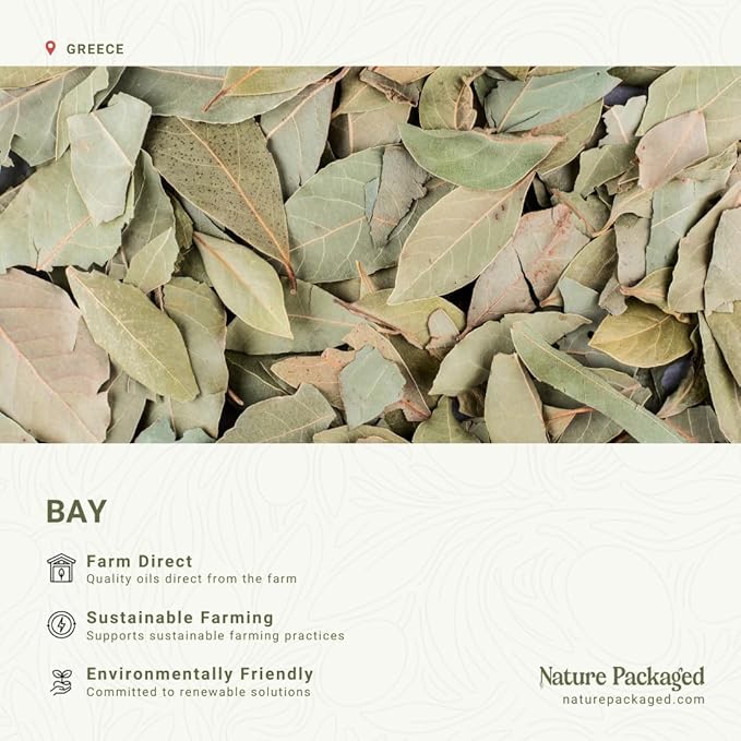 Bay Essential Oil - Direct from Greece - Steam Distilled - Laurel for Aromatherapy, Massage, Diffuser, DIY Candle and Soap Making - 8oz