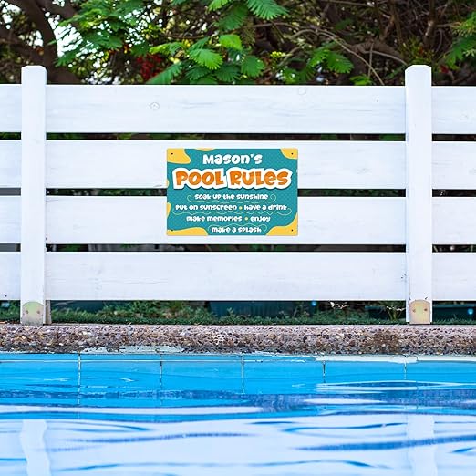 Custom Pool Sign, Pool Rules Soak Up The Sunshine for Pool Décor Sign, 12x18 Inches, Rust Free .063 Aluminum, Fade Resistant, Made in USA by Sigo Signs