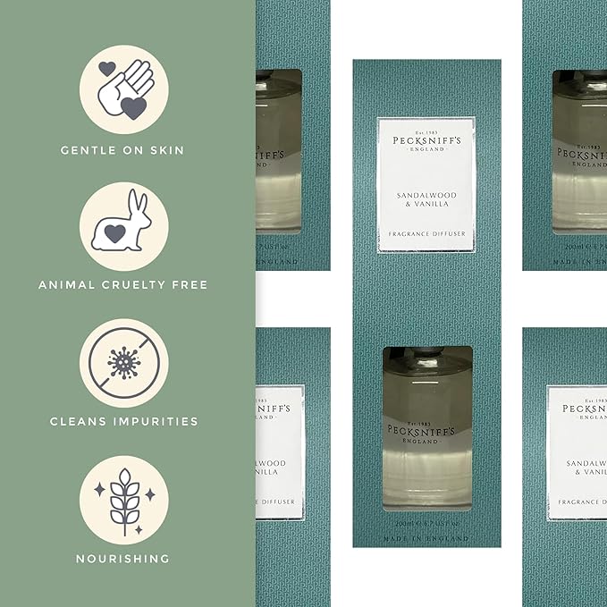 Pecksniff's Sandalwood & Vanilla Diffuser | 200 ml/6.76 Fl Oz