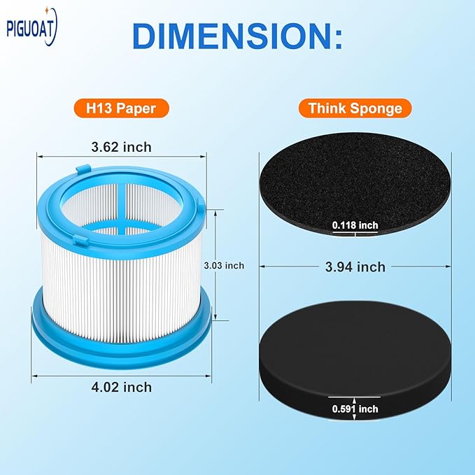 4039 Filter Fit for Bissell PowerClean FurGuard 280W Vacuum 4039 4051 4205,Fit for Bissell FurFinder 200W 4052 4026 4031 4173,Includ 2 Pleated Post Motor Filters & 4 Pre Motor Filter