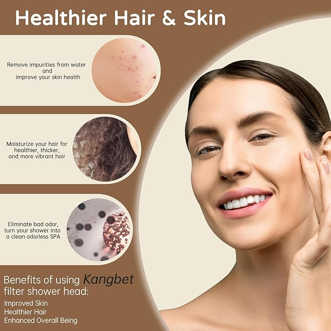 Filtered Shower Head - Shower Filter for Hard Water | Water Softener Shower Head Reduce Impurities for Healthier Scalp, Reduce Hair Shedding,Soothe Dry Skin-Nickel
