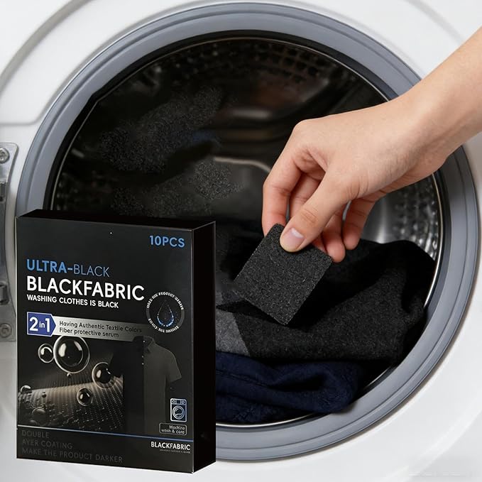 Black Clothing Color Restorer Sheet, with Quick-Absorb Design, 10pieces, Gentle On All Fabrics, Laundry Color Catcher, Easy to Use, for Cotton, T-Shirts, Jeans, Sweaters, and Even Shoes