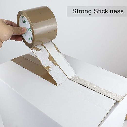 BOMEI PACK 3inch Brown Packing Tape, 12 Refills Rolls Wide Packaging Tape for Moving, Shipping and Storage, 2.4 Mil x 60 Yards