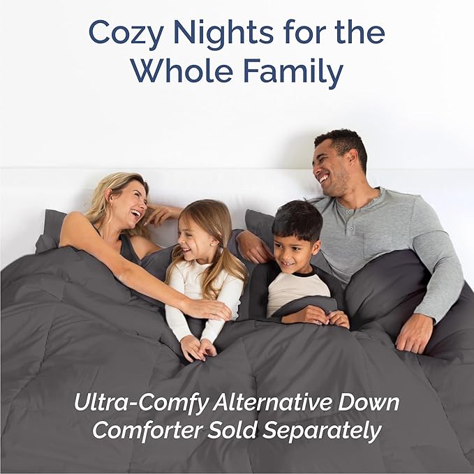 Cal King 6 Piece Sheet Set - Comfy Breathable & Cooling - Ultra Soft Hotel Luxury Bedding Set w/ 8-16 Inch Deep Pockets - 1 Flat & 1 Fitted Sheet & 4 Pillowcases - Wrinkle Free & Easy Care - Dark Grey