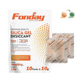 10g x 10 packs Fonday Rechargeable Silica Gel Desiccant Packets Food Grade Fast Reactivate Desiccant Bags Moisture Indicating Orange to Green