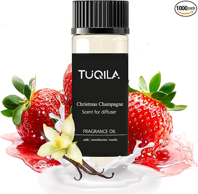 Christmas Champagne Essential Oil - 20ML Sampler Scented Oils for Waterless Diffuser, Aromatherapy Diffuser Oil with Festive Notes of Pear, Berry, Vanilla & Amber for Home