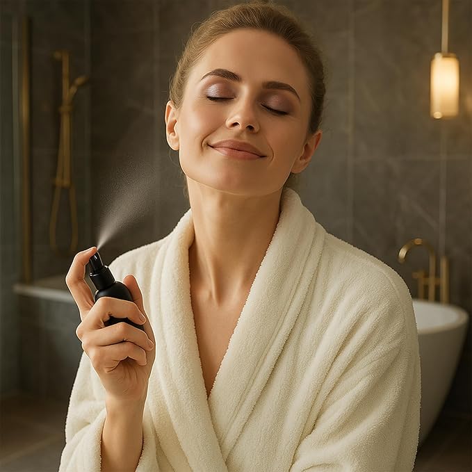 80 Pcs 2 Oz Glass Spray Bottles Fine Mist Spray Bottle Refillable Cosmetic Bottles Empty Small Bottle for Essential Oils Travel Cleaning Solutions Featuring Accessories(Black)