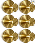 6 Pack Gold Suction Cup Hooks for Shower Glass Door & Bathroom - No Drill Holds Towels, Wreaths & More, Heavy Duty Waterproof Set