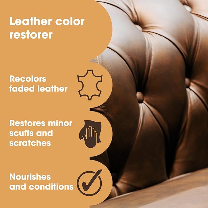 The Original Leather Recoloring Balm by Furniture Clinic - Ivory Leather Dye for Furniture, Couches & Car Seats - Restore Scratched, Faded, & Damaged Surfaces