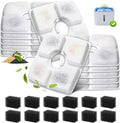 12-Pack Cat Water Fountain Filter Replacement & 12-Pack Pre-Filter Sponges for Square 84oz/2.5L Automatic Cat Fountain Dog Water Dispenser, Triple Filtration System Activated Carbon for Pet Fountain