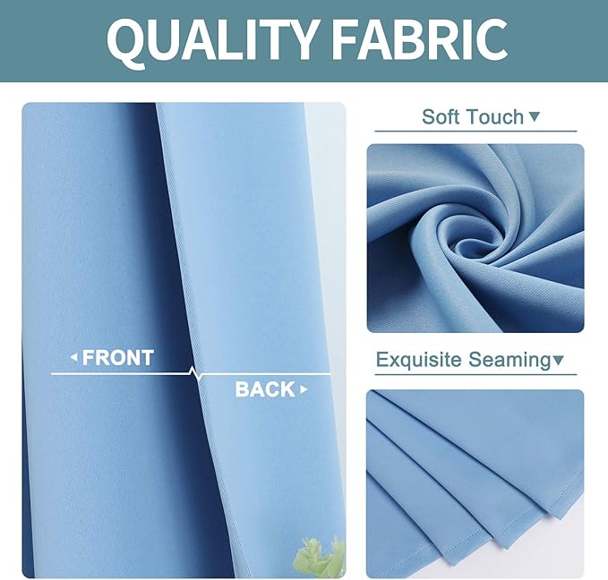 ChrisDowa Grommet Blackout Curtains for Bedroom - Thermal Insulated Room Darkening Curtains for Living Room (1 Panel Set, Sky Blue, 42W x 63L)