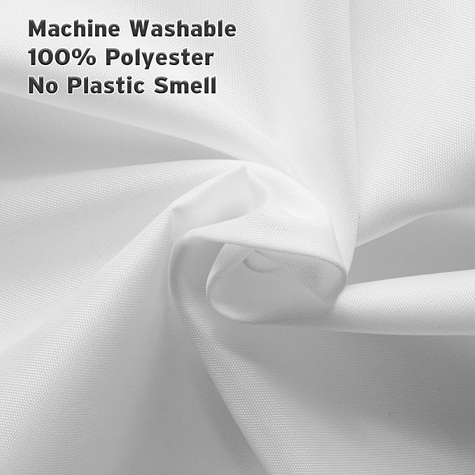 Titanker Waterproof Fabric Shower Curtain Liner Washable, Cloth Shower Liner with Magnets, White Shower Liner Soft Fabric, Lightweight Shower Curtain Liner, 70x72 Inches