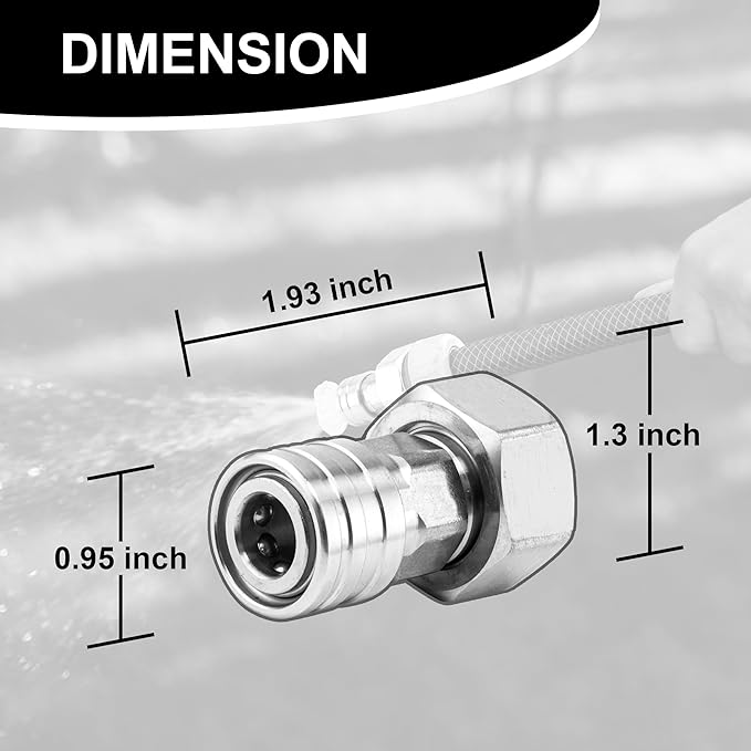 Raincovo Garden Hose to Pressure Washer Adapter, 3/4” GHT to 1/4” Quick Connect, Convert Water Hose to Power Washer Connector, Car Washing Nozzle & Hose Attachment, Stainless Steel, 1Pack