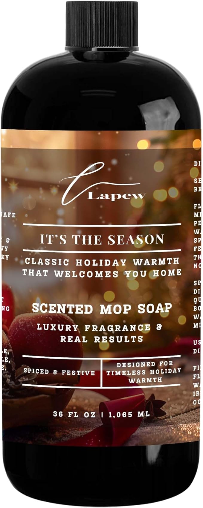 Lapew It's The Season Scented Mop Soap Concentrate 36 oz | Premium Fragranced Floor Cleaner | Streak-Free | Hard Floor Cleaning Solution | Eco Friendly | Made in USA