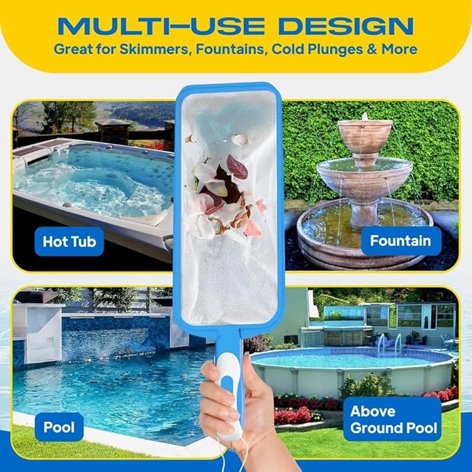 The Skimmie Swim-N-Scoop in-Pool Handheld Skimmer Net for Scooping Debris, Leaves, and Bugs While Swimming