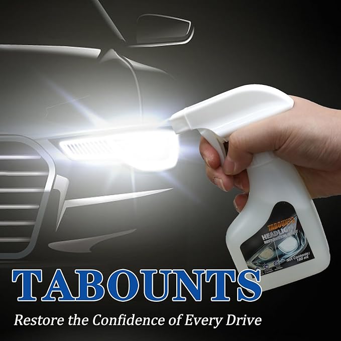 TABOUNTS Headlight Restoration Kit, Automotive Headlight Cleaner and Yellowed Head Light Restoring Kit,Helps Clear Dull & Oxidized Lenses,Suitable for All Vehicle Headlamps