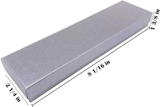 TheDisplayGuys - 25-Pack #82 Cotton Filled Cardboard Paper Jewelry Boxes Gift Case - Pearl Gray (8.0" x 2.0" x 1.0") - for Shipping or Storage