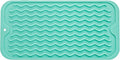 MicoYang Silicone Dish Drying Mat for Multiple Usage,Easy clean,Eco-friendly,Heat-resistant Silicone Mat for Kitchen Counter or Sink,Refrigerator or Drawer Liner Mint S 12 inches x 6 inches