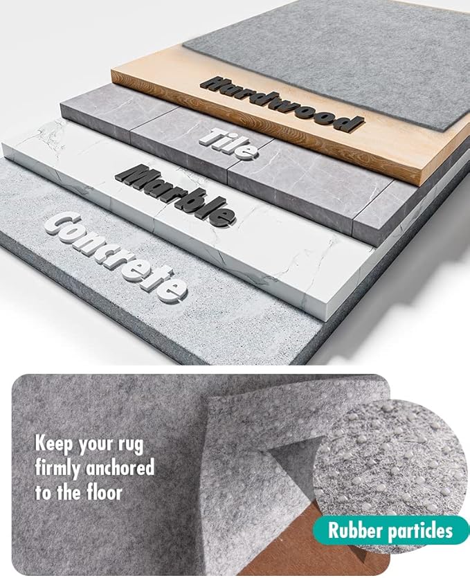 Resare Non Slip Rug Pad Gripper - 4x6 Feet 1/8" Extra Thick Felt Under Rug for Area Rugs and Hardwood Floors,Super Cushioned Non Skid Carpet Padding