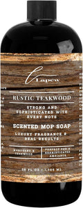Lapew Rustic Teakwood Scented Mop Soap Concentrate 36 oz | Premium Fragranced Floor Cleaner | Streak-Free | Hard Floor Cleaning Solution | Eco Friendly | Made in USA