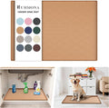 URMONA Under Sink Mat for Kitchen Waterproof, 31" x 22" Silicone Under Sink Mat for Shelf Liner Organizer, Cabinet Sink Protector Under Sink Liner for Bottom Kitchen, Bathroom(Khaki)