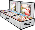 BALEINE Wrapping Paper Storage Organizer, 40" Durable 600D Oxford Fabric Gift Wrap Storage Bag with Flexible Partitions for Ribbon, Holiday Accessories (Gray)