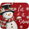 Wnoesat Snowman Christmas Dish Drying Mat Winter Drying Mats for Kitchen Counter Xmas Holiday Red Dish Draining Mat Microfiber Absorbent Reusable Dish Rack Pad 16x18 Inch