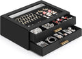 AKOZLIN Jewelry Box with Clear Lid Functional Leather Jewelry Storage Organizer Case 2 Drawers for Women Girls Necklace Ring Bracelet Earring
