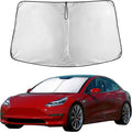 EcoNour Windshield Sun Shade Compatible for Tesla Model 3 & Model Y 2017–2026 | Custom Fit EV Front Window Sunshade | Foldable Heat & UV Reflective Sun Visor